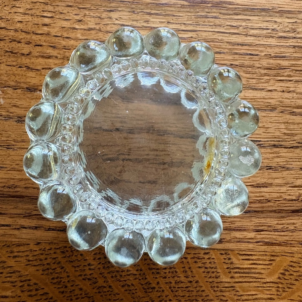Vintage Clear Glass Candle Holder or trinket box - Picture 3 of 15